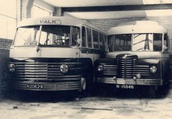 Een Scania en een Austin autobus van Bruijns, Oosterhout.