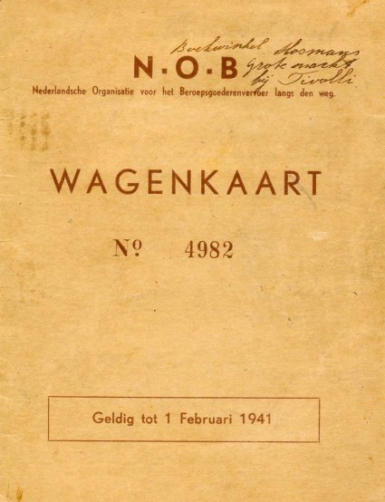 Wagenkaart, 1940 (collectie T. Lensvelt)