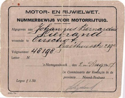 N-48198 Nummerbewijs van Jan Liebrand (Collectie A. Liebrand)