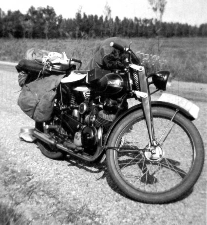 Sparta motorfiets, c. 1950.
