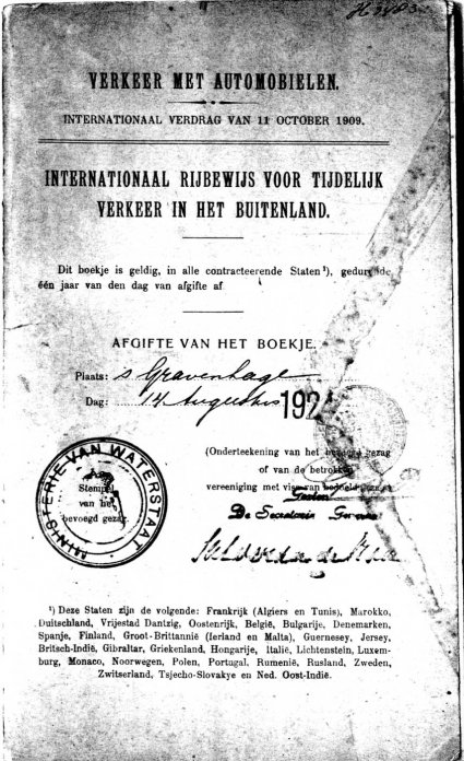 Internationaal rijbewijs van Louis de Visser (collectie J. de Visser)