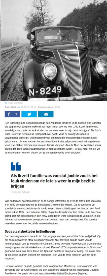 N-8249 Bron: Eindhovens Dagblad (online versie) van 20 augustus 2018