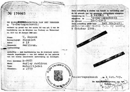 N-9983 Ontheffing, 1949 (collectie L. Struijk)