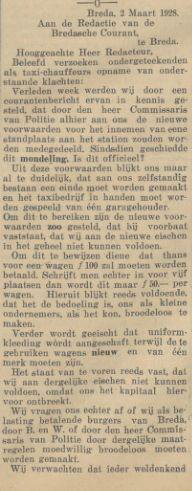 Bron: Bredasche Courant, 5 maart 1928