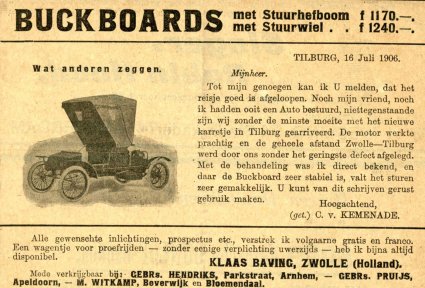 Success Buckboard, advertentie juli 1906 (collectie Conam)