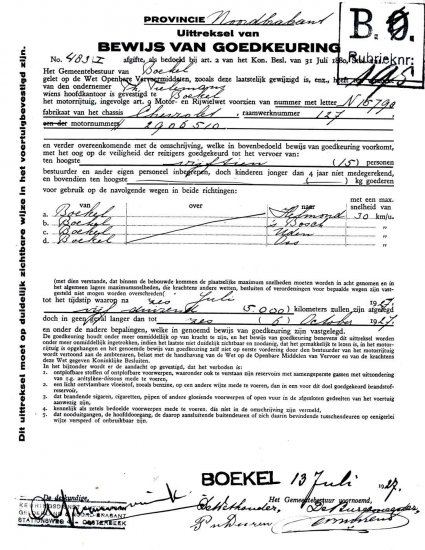 N-15790 Goedkeuringsbewijs (coll. Heemkundekring St. Achten op Boeckel)