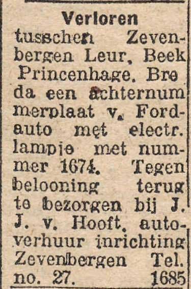 Bron: Dagblad van Brabant, 30 april 1923