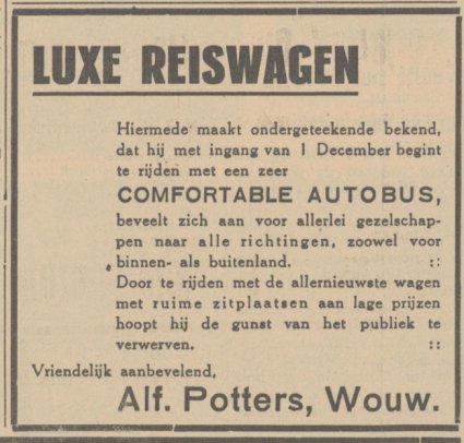 Advertentie in De Grondwet, 14 okt. 1933