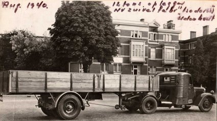Mercedes met Jumbo oplegger (bron: archief Lambert van der Meulen)