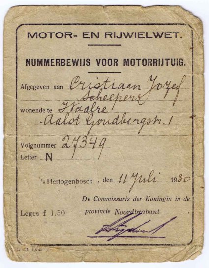 Nummerbewijs (St. Waalres Erfgoed)