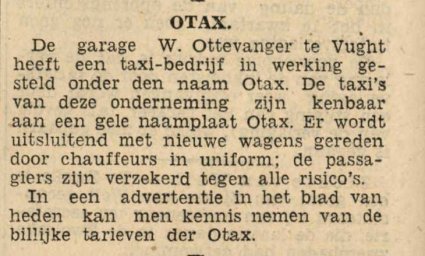 Bron: Prov. Noordbr. en 's-Bossche Courant, 25 juli 1933