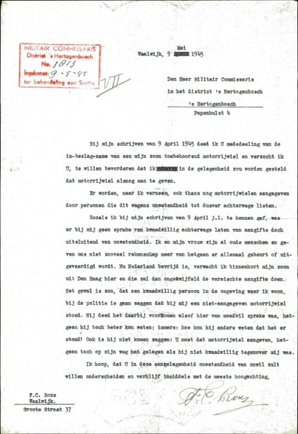 Bron: BHIC, Archief Militair Gezag, scan 434
