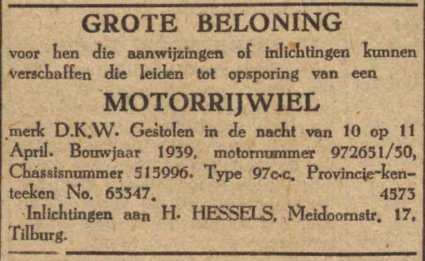 Bron: Nieuwsblad van het Zuiden, 12 apr. 1946