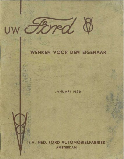 Instructieboekje voor de Ford V-8, 1936