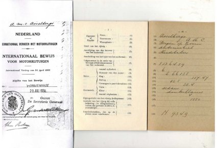 Kentekenbewijs van een Studebaker (bron: collectie S. Asselbergs)