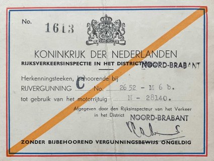 Rijvergunning (Bron: Archief A. van Zelst)