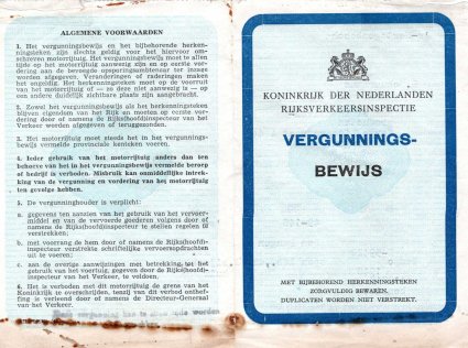 Rijvergunning voor een Tempo, 1952 (Bron: coll. HKV Op die Dunghen)