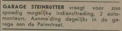 Advertentie in De Sirene van 11 april 1945 (bron: Stadsarchief Oss)