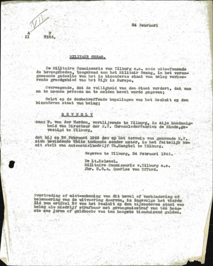Bron: BHIC, Archief Militair Gezag in Noord-Brabant, 1944 - 1946, inv. nr. 599, scan 61