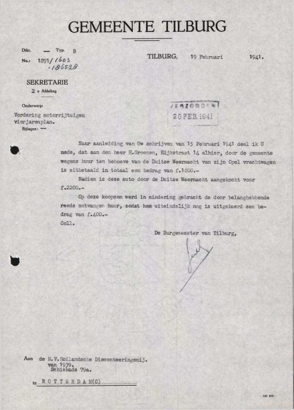 Bron: Regionaal Archief Tilburg, toegang 484, Gemeentebestuur Tilburg 1938-1985, inv. nr. 5631, scan 100