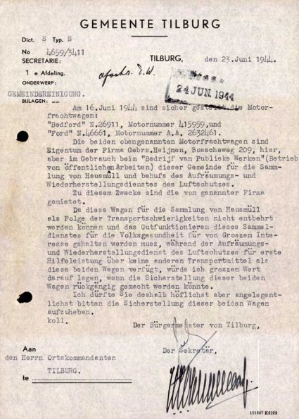 Bron: Regionaal Archief Tilburg, toegang 484, Gemeentebestuur Tilburg 1938-1985, inv. nr. 5633, scan 275