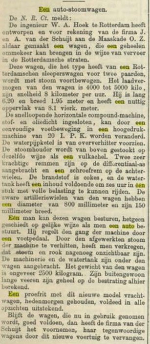 Uit de Nieuwe Rotterdamsche Courant d.d. 15 augustus 1907: [3]