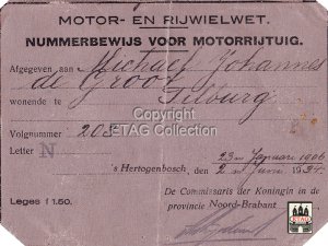 Nummerbewijs N-203 (collectie ETAG) N-203 Nummerbewijs N-203 (collectie ETAG)