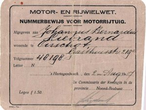 N-48198 Nummerbewijs van Jan Liebrand (Collectie A. Liebrand)