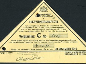 Rijvergunning, 1940