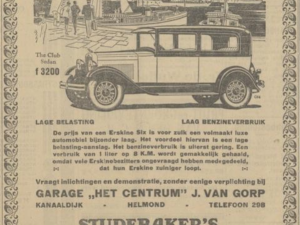 Advertentie autogarage Het Centrum van J. van Gorp, Helmond (De Zuid-Willemsvaart, 14 juli 1928)
