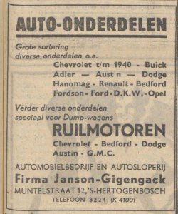 Advertentie, 1947 (bron: Het Huisgezin, 30 aug. 1947)