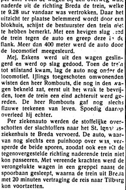 Krantenknipsel, 1938 (Collectie K. van Poppel)