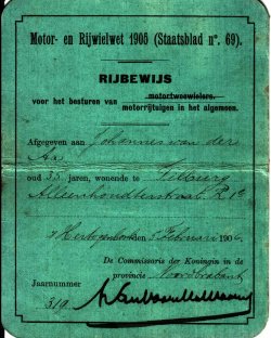 Rijbewijs, 1906