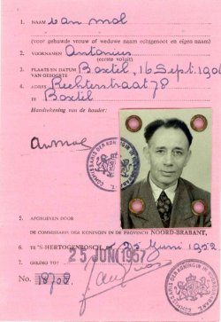 Rijbewijs van Antonius van Mol