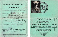 Voor- en achterzijde van het rijbewijs (1927)
