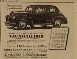 Vauxhall (bron: Dagblad voor Oss en Omstreken 18/9/1948, blz. 6)