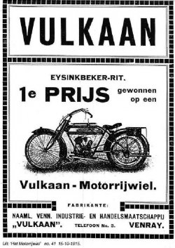 Advertentie voor de Vulkaan (Het Motorrijwiel, 1915)