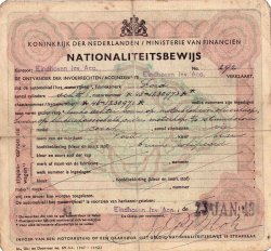 Nationaliteitsbewijs voor een Ford, 1948