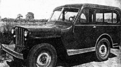 Willys jeep met carrosserie (bron: tijdschrift EVO, juni 1948)