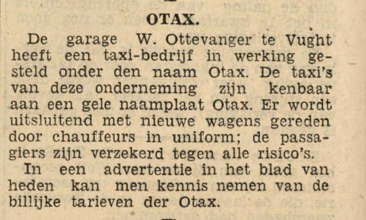 Bron: Prov. Noordbr. en 's-Bossche Courant, 25 juli 1933